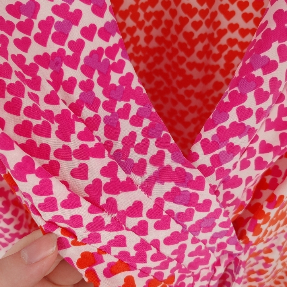 BCBGMaxAzria Silk Heart Print Blouse - Picture 7 of 10